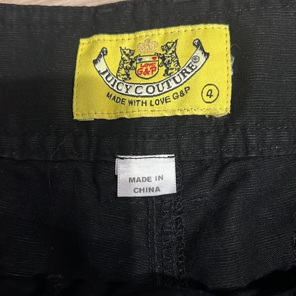Juice Couture size 4 black shorts with belt never worn Lyocell and Linen - Picture 4 of 8